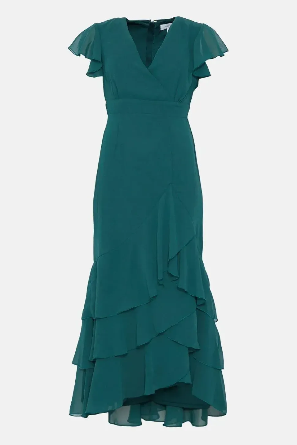 Petite Tiered Hem Ruffle Maxi Dress