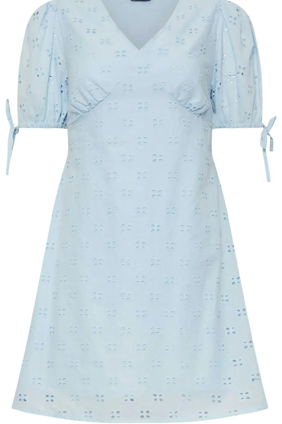Petite Tie Sleeve Broderie Mini Dress