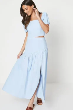 Petite Trim Insert Cotton Maxi Skirt