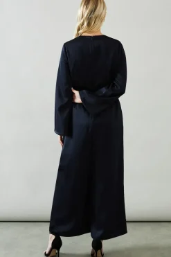 Petite Trumpet Sleeve Wide Leg Crepe Jumpsuit