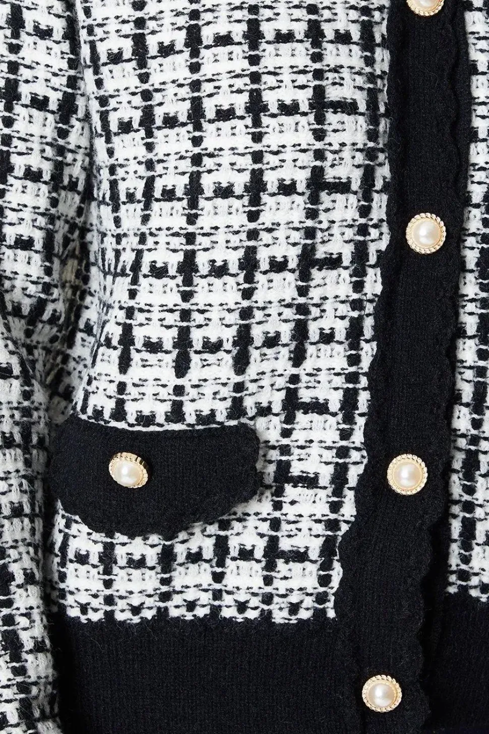 Petite Tweed Button Front Cardigan