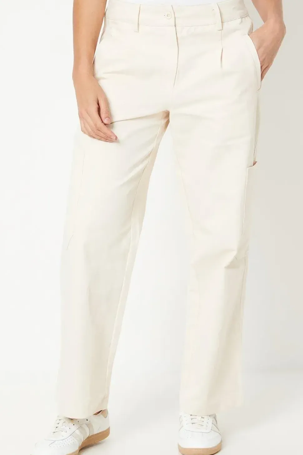 Petite Twill Cargo Pocket Detail Trouser