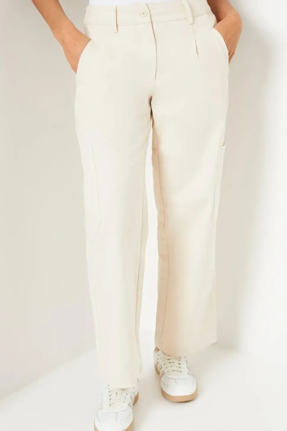 Petite Twill Cargo Pocket Detail Trouser