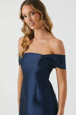 Petite Twill Column Bridesmaids Dress