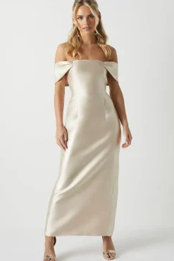 Petite Twill Column Bridesmaids Dress