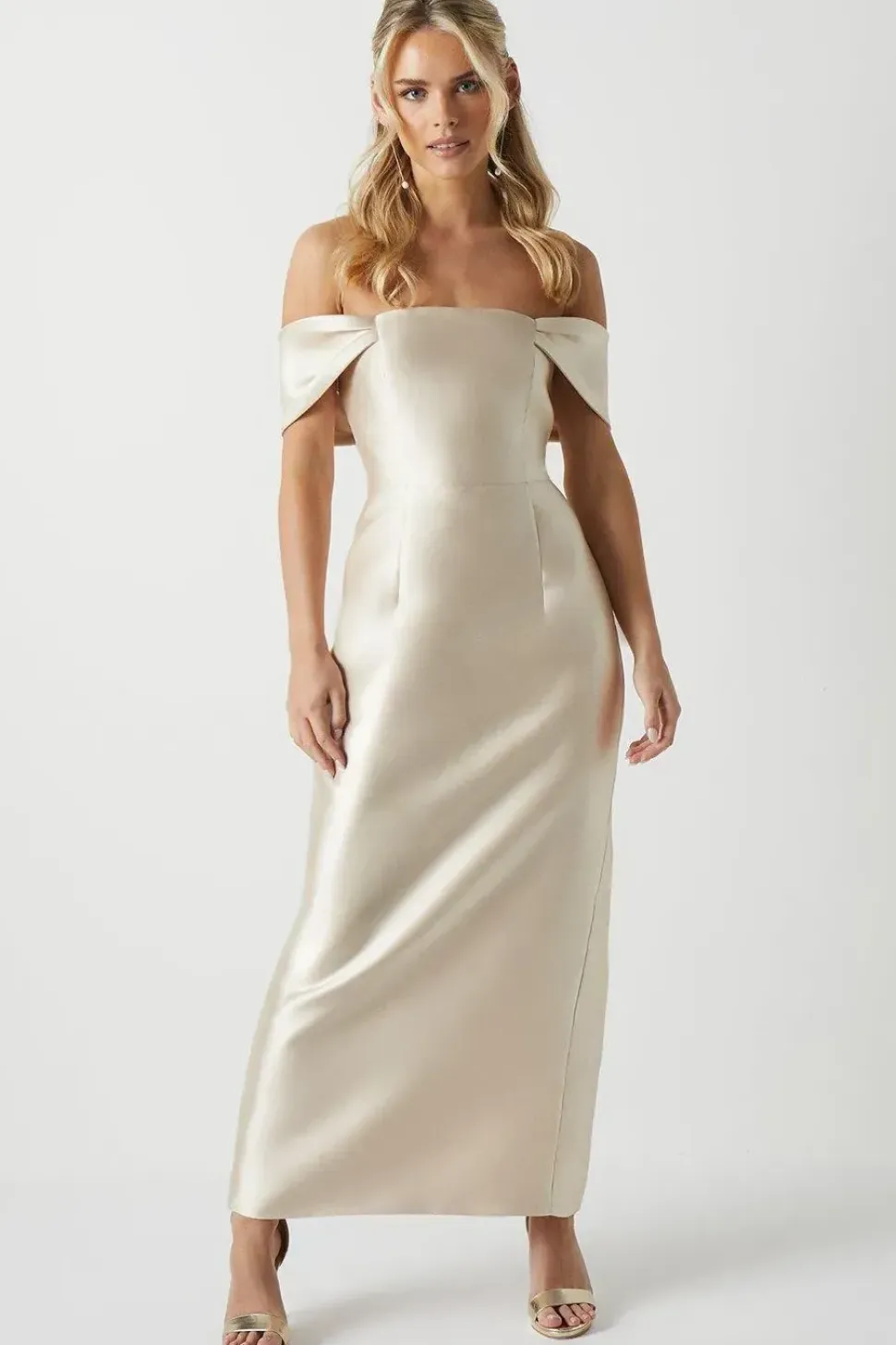 Petite Twill Column Bridesmaids Dress