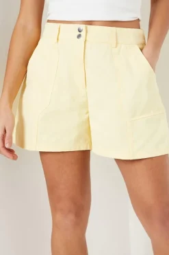 Petite Twill Contrast Stitch Shorts