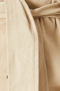Petite Twill Paperbag Midi Skirt