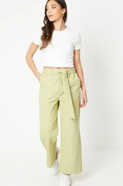 Petite Twill Paperbag Trousers