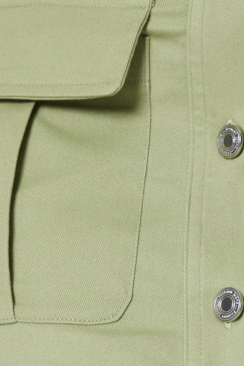 Petite Twill Pocket Button Through Maxi Skirt