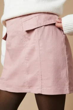 Petite Twill Pocket Mini Skirt