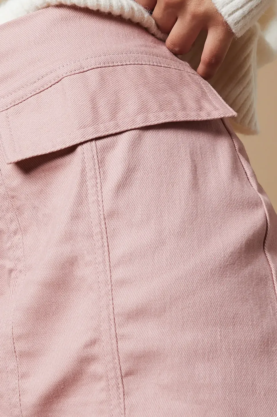 Petite Twill Pocket Mini Skirt