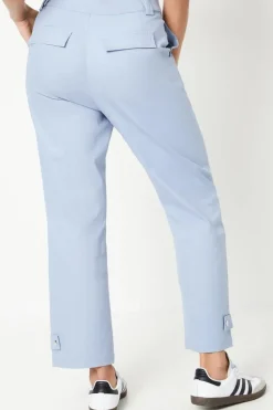 Petite Twill Tab Detail Trouser