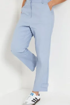 Petite Twill Tab Detail Trouser