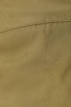 Petite Twill Turn Up Hem Straight Leg Trouser