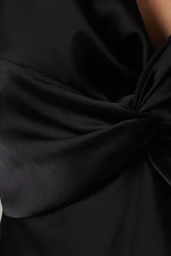 Petite Twist Front Angel Sleeve Maxi Bridesmaids Dress