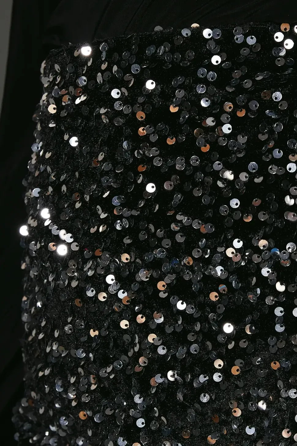 Petite Velvet Sequin Mini Skirt