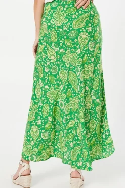 Petite Viscose Bias Midi Skirt
