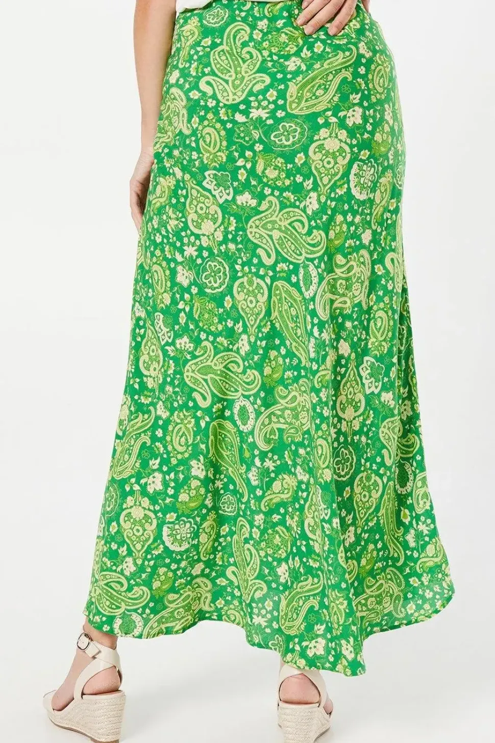 Petite Viscose Bias Midi Skirt