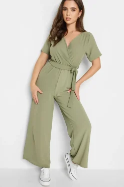 Petite V-Neck Wrap Jumpsuit