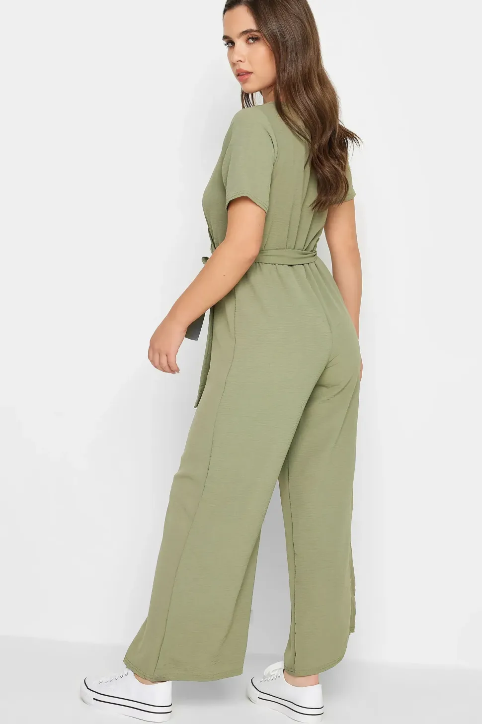 Petite V-Neck Wrap Jumpsuit