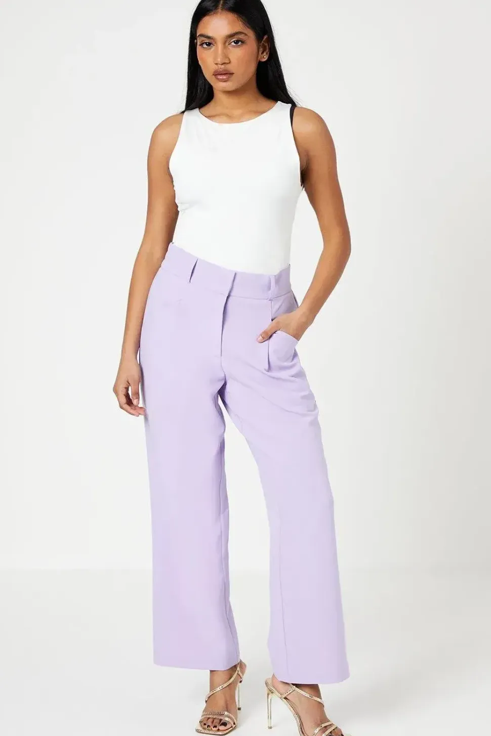 Petite Wide Leg Relaxed Trouser