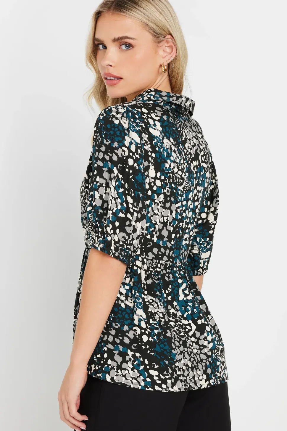 Petite Woven Abstract Top