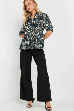 Petite Woven Abstract Top