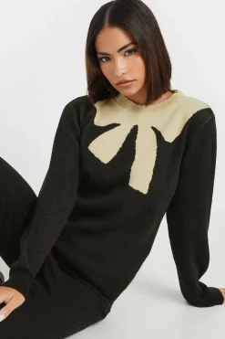 Petite Woven Bow Jumper