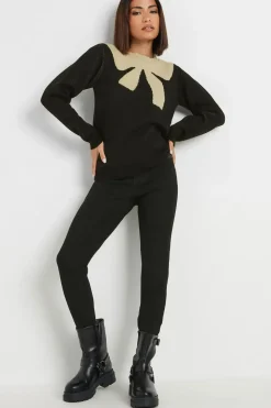 Petite Woven Bow Jumper