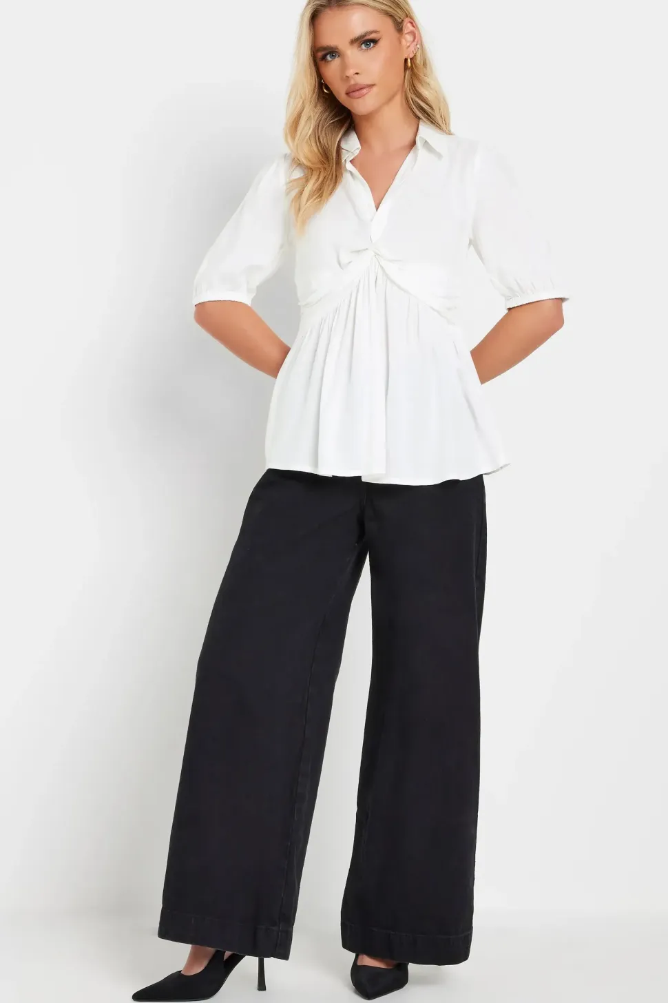 Petite Woven Twist Top