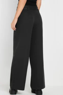Petite Wrap Belt Wide Leg Trousers