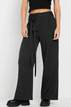 Petite Wrap Belt Wide Leg Trousers