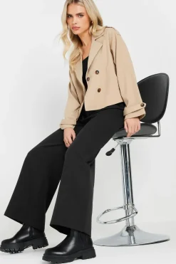 Petite Wrap Belt Wide Leg Trousers