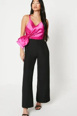 Petite Wrap Front Cami Jumpsuit