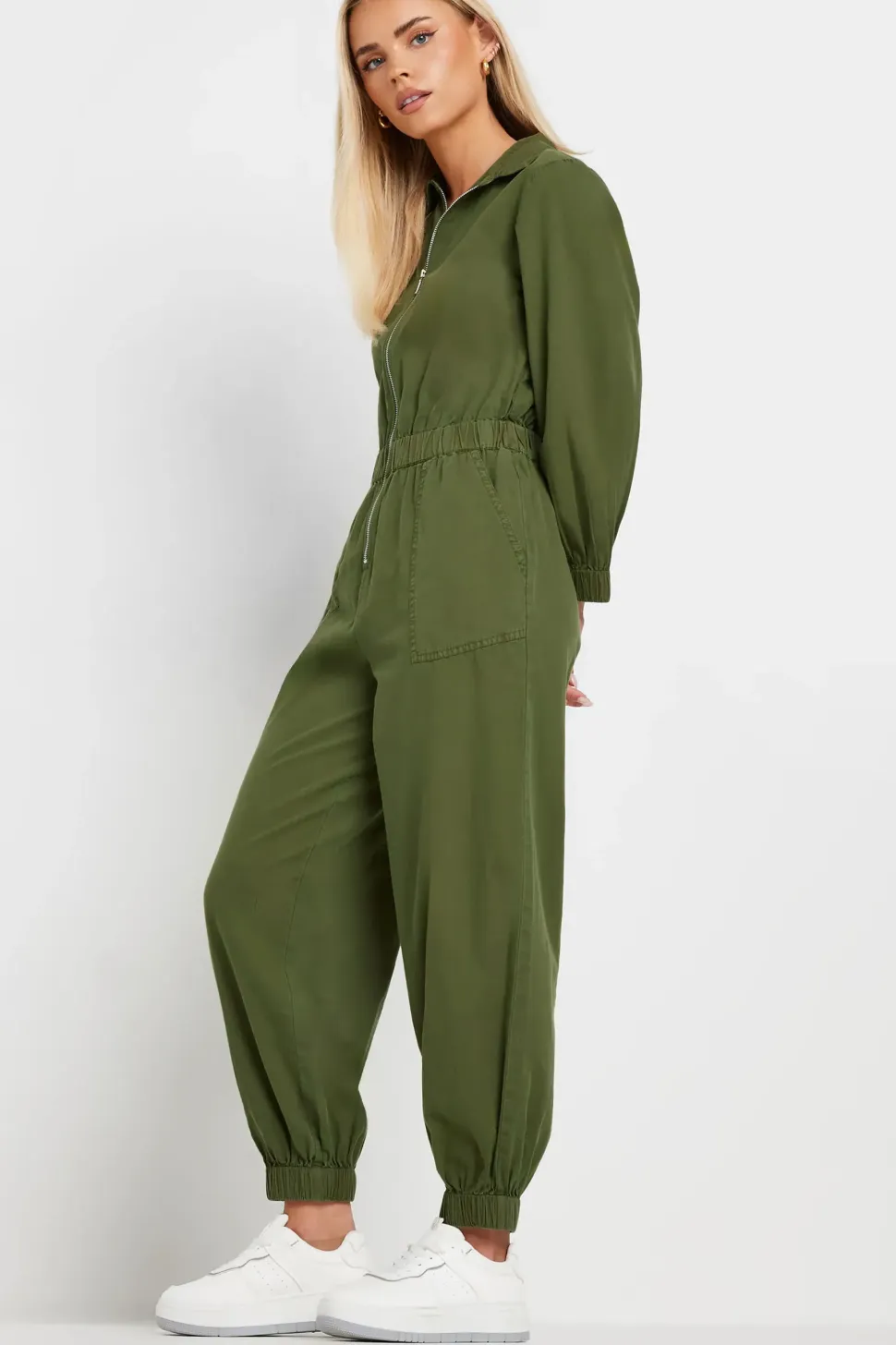 Petite Zip Front Jumpsuit
