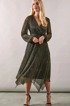 Pettie Occasion Plisse Wrap Midi Dress