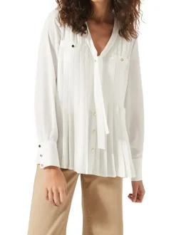 Philippa Pleated Blouse-Plain