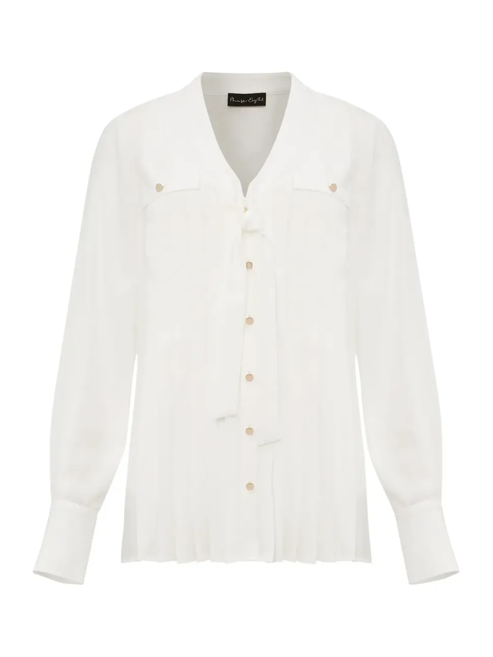 Philippa Pleated Blouse-Plain