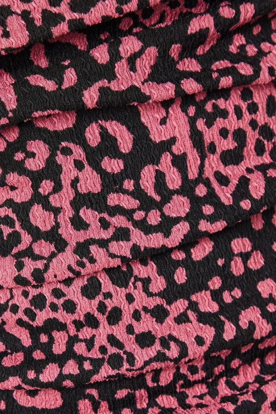 Pink Animal Ruched Front Long Sleeve Top