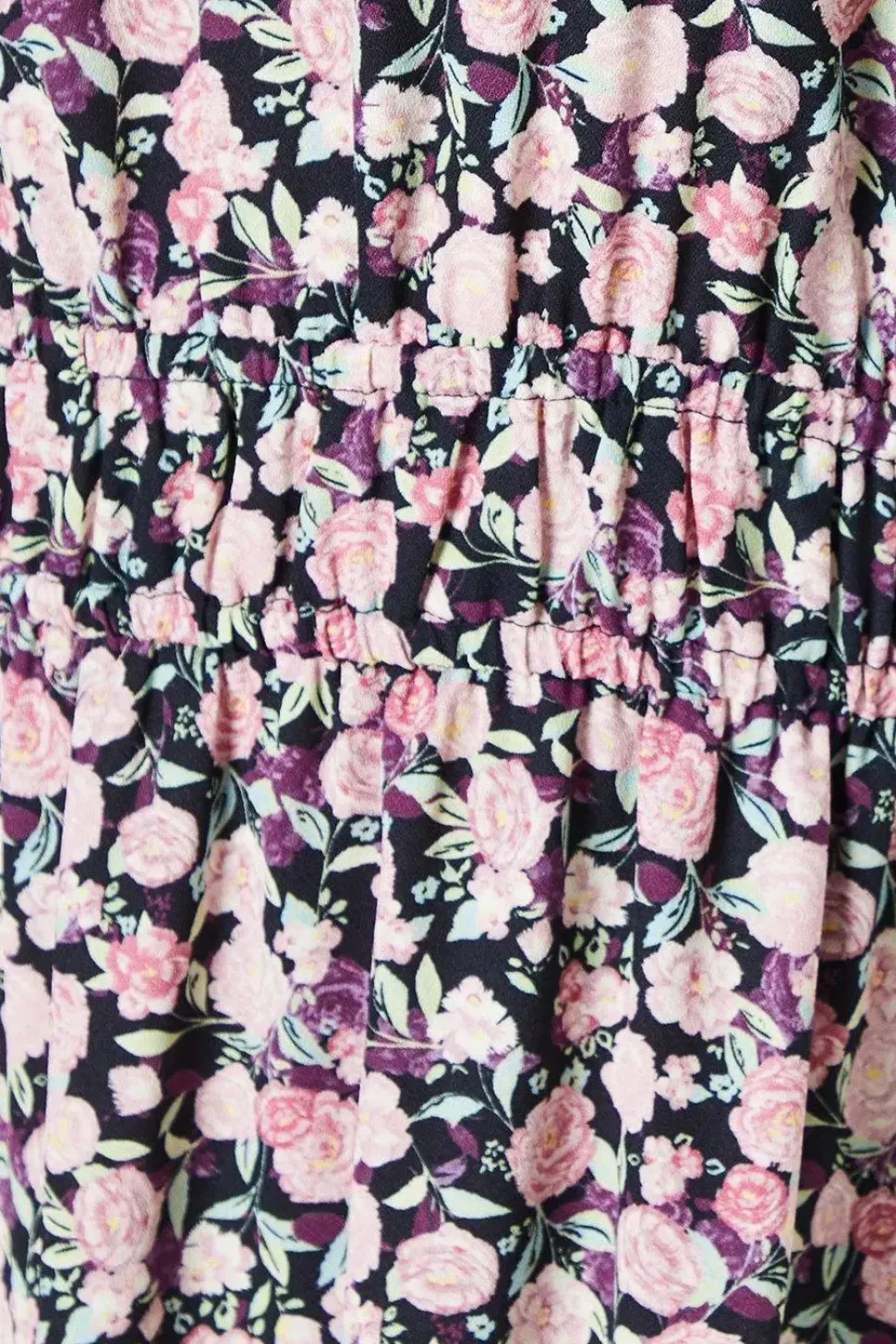 Pink Ditsy Angel Sleeve Midi Dress