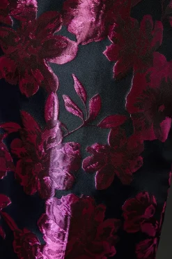 Pink Jacquard Straight Leg Trouser