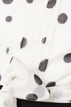 Pintuck Bodice Jumpsuit With Puff Sleeve