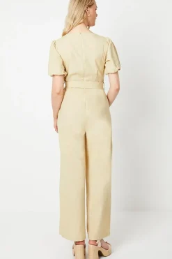 Pintuck Trim Insert Jumpsuit