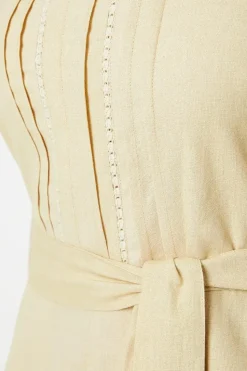 Pintuck Trim Insert Jumpsuit