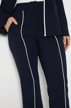 Pipe Detail Bootcut Leg Trouser