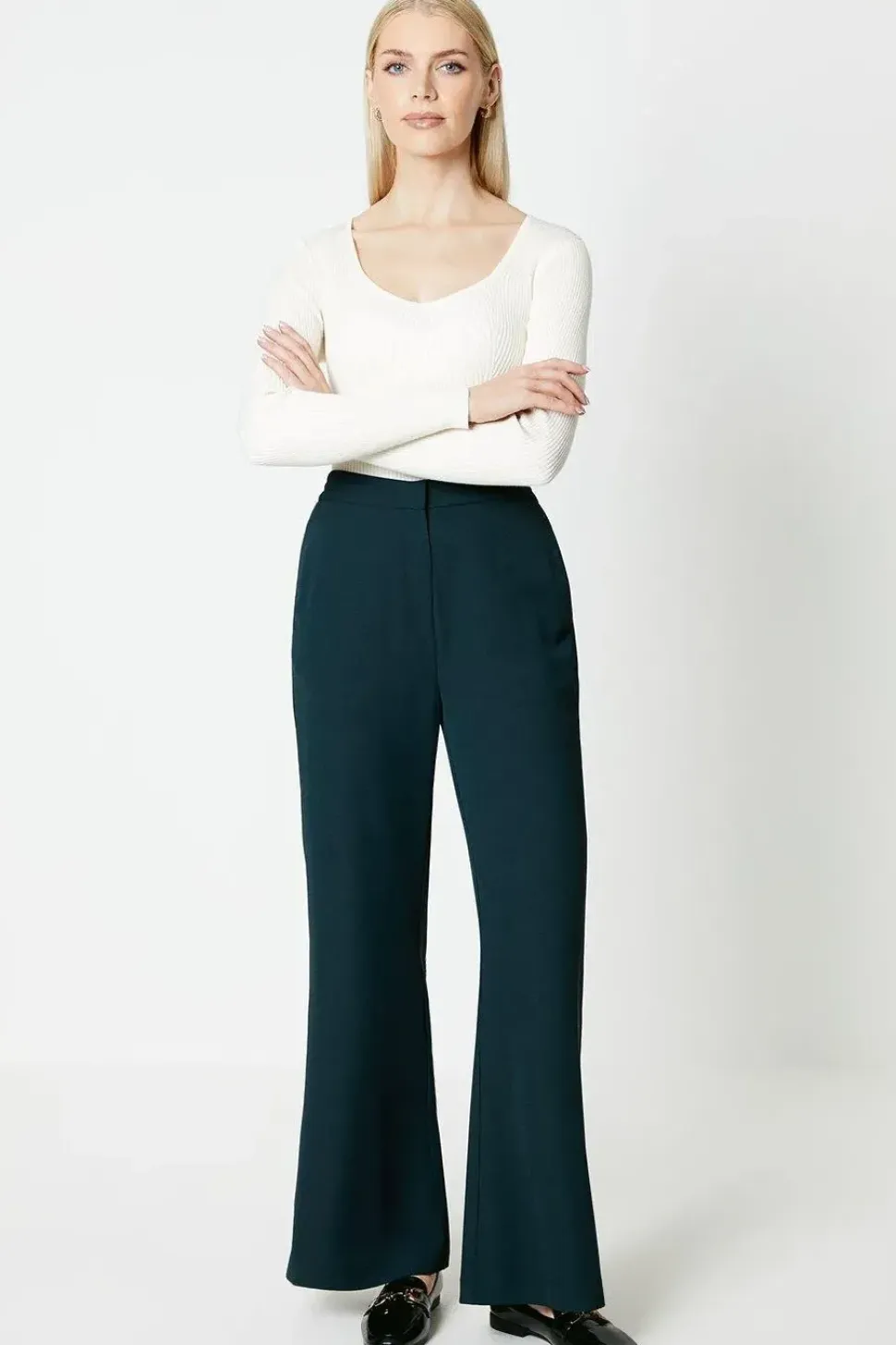 Pipe Detail Wide Leg Trouser