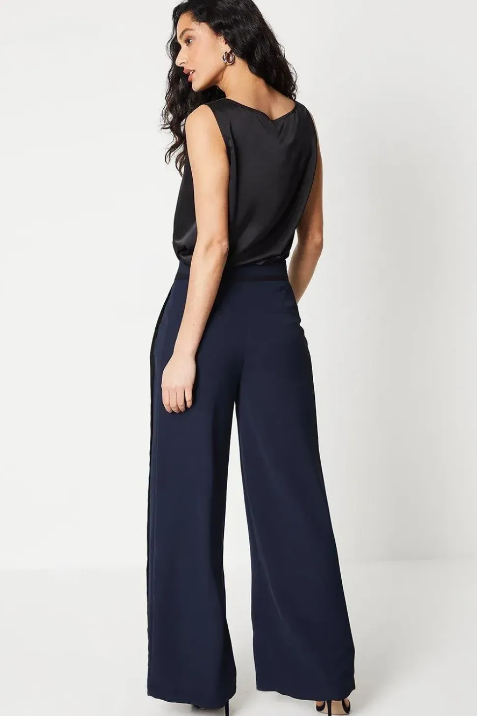 Pipe Detail Wide Leg Trouser
