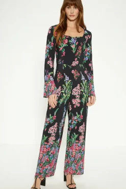 Placement Border Floral Jumpsuit
