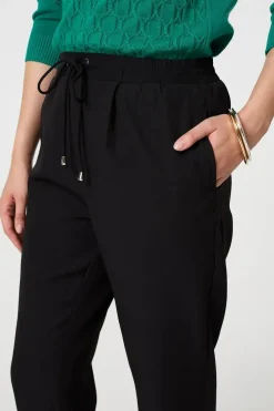 Plain Drawstring Waist Slim Trousers
